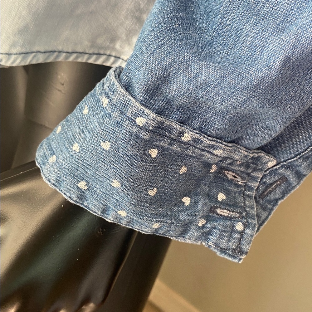 Express Two-Tone Blue Denim Shirt - Picture 9 of 13
